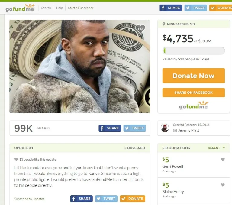 Fansat e Kanye West krijojnë një GoFundMe që reperi të rimarrë statusin e miliarderit!