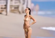 Bella Hadid shfaqet me bikini të kuqe në jaht luksoz gjatë pushimeve në Saint-Tropez.